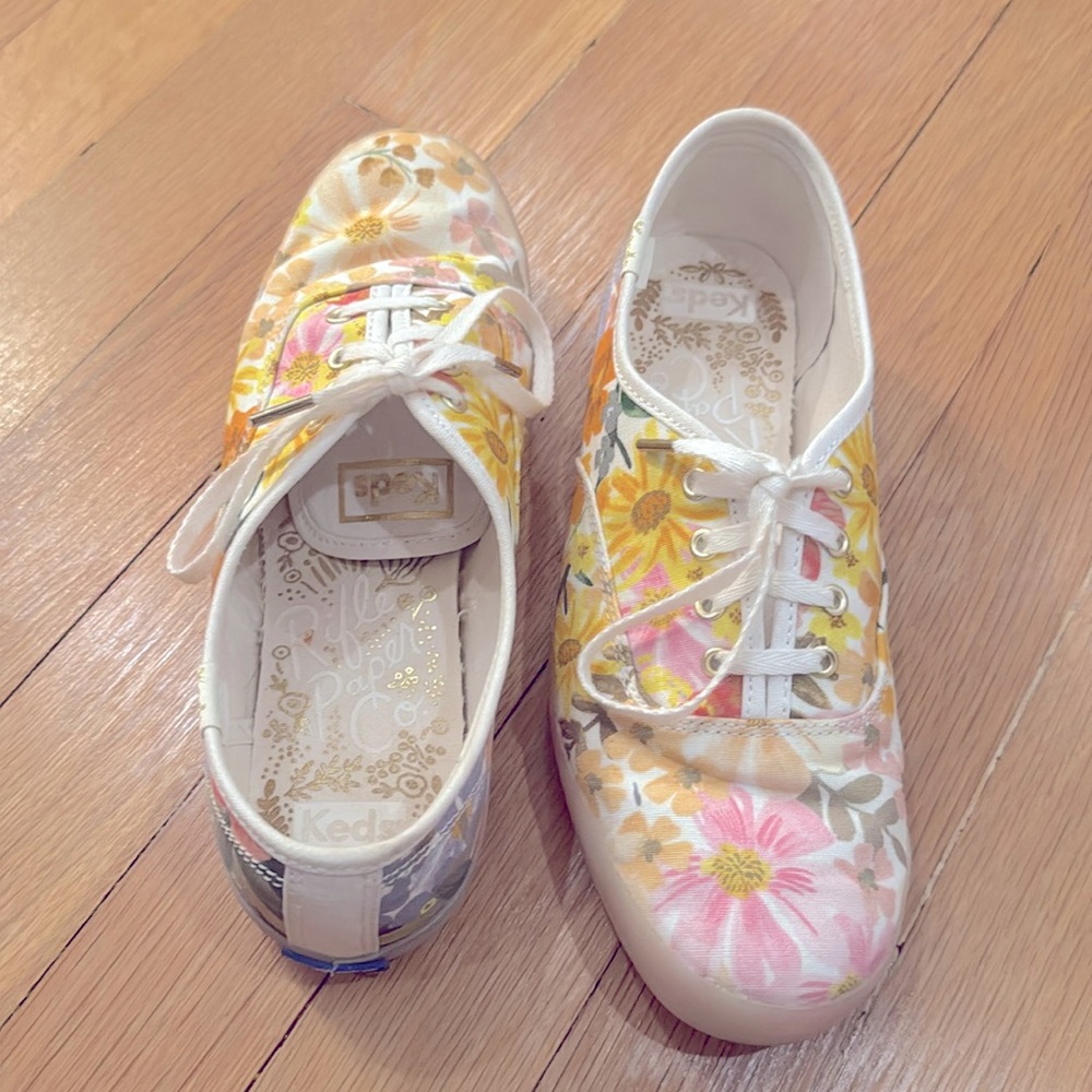 KEDS x Rifle Paper Co. Champion Marguerite Floral Pink WF66075 Women’s sz 6.5